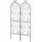 Black Metal Garden Trellis Set Pack of 2 with Powder Coating and Easy Assembly